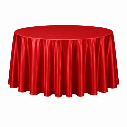Table cloth (satin) - Red - 120-inch round