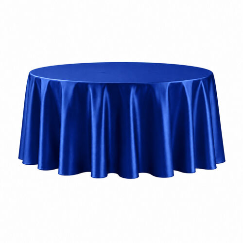 Table cloth (satin) - Royal blue - 120-inch round