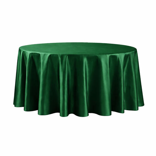 Table cloth (satin) - Emerald green - 120-inch round