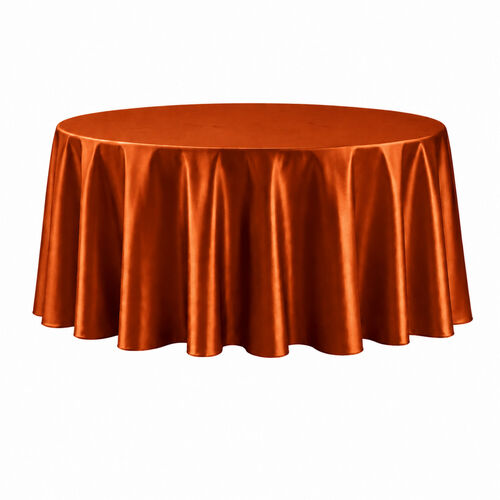 Table cloth (satin) - Burnt orange - 120-inch round