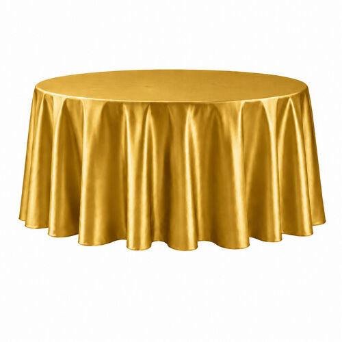 Table cloth (satin) - Gold - 120-inch round