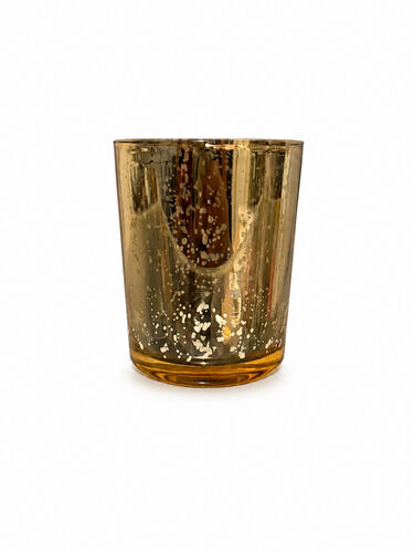 Candle holders (rim crystal) - Gold - 2-inch each