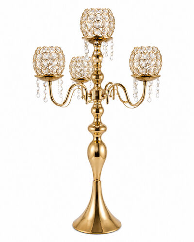 Gold stand with 5 crystal ball holders - Gold