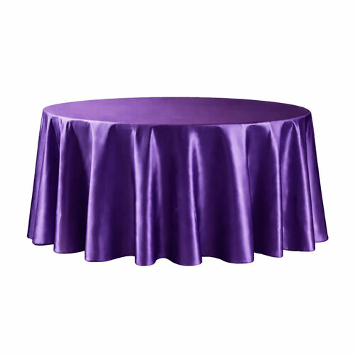 Table cloth (satin) - Purple - 120-inch round