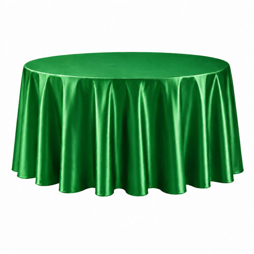 Table cloth (satin) - Green - 120-inch round