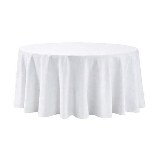 Table cloth (polyester) - White - 120-inch round