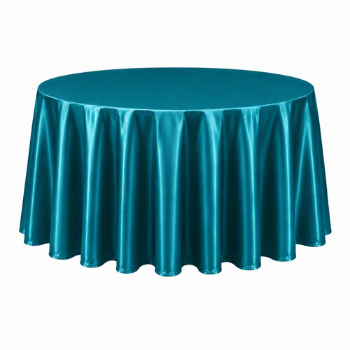 Table cloth (satin) - Teal - 120-inch round