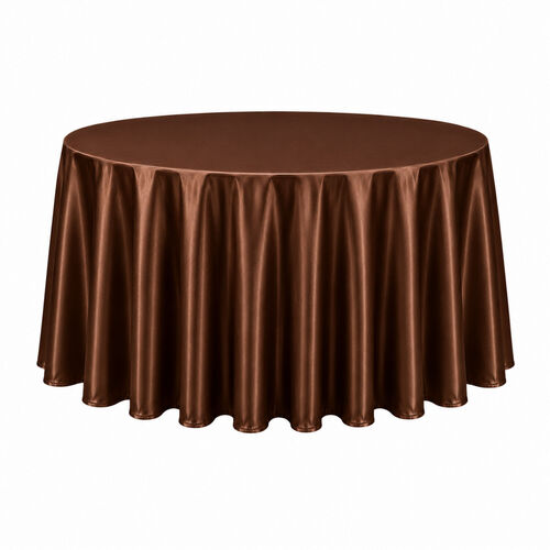Table cloth (satin) - Chocolate brown - 120-inch round