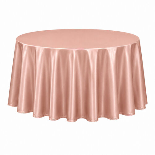 Table cloth (satin) - Rose gold - 120-inch round