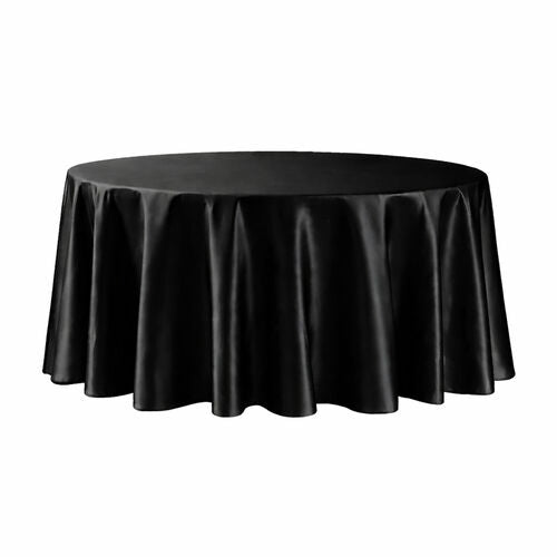 Table cloth (satin) - Black - 120-inch round