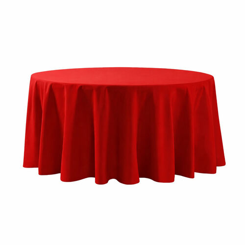 Table cloth (polyester velvet) - Red - 120-inch round