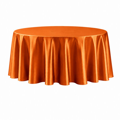 Table cloth (satin) - Sienna orange - 120-inch round