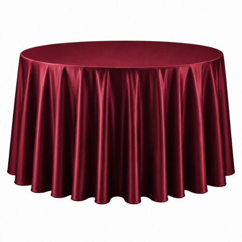 Table cloth (satin) - Wine - 120-inch round