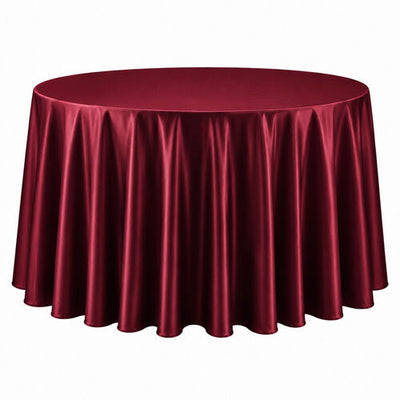 Table cloth (satin) - Wine - 120-inch round