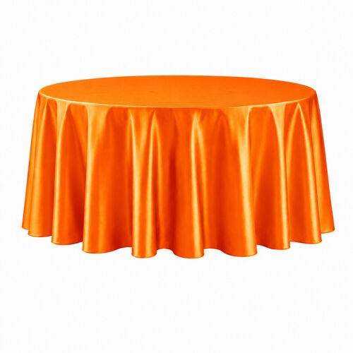 Table cloth (satin) - Bright orange - 120-inch round