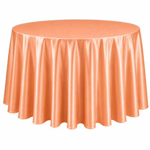 Table cloth (satin) - Peach - 120-inch round