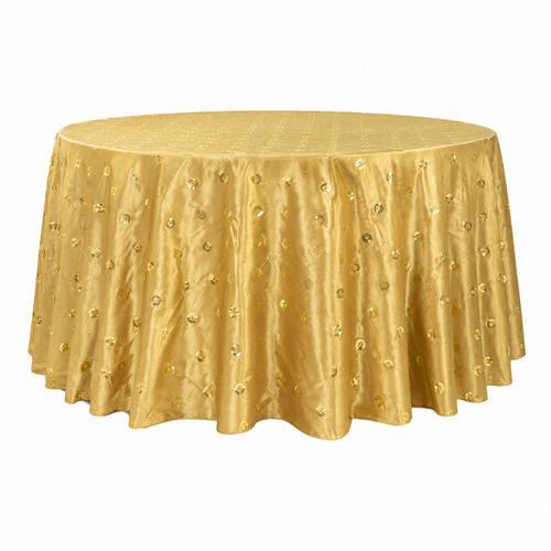 Table cloth (sequin circle pattern) - Gold - 120-inch round